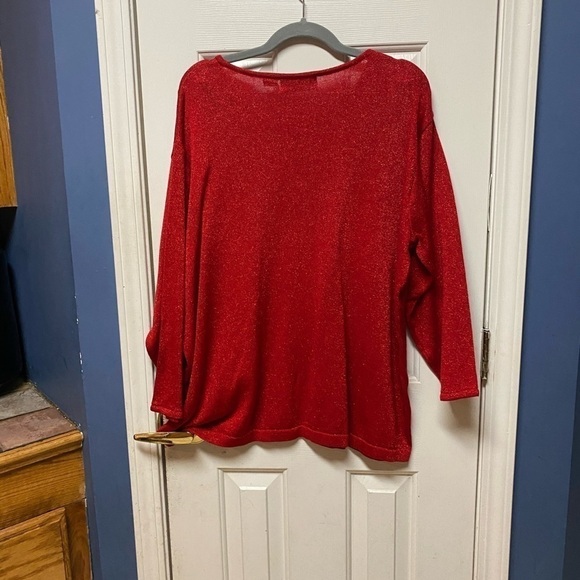 Baxter & Wells  Pull over 3/4 sleeve  Sweater Red Knit Acrylic
Plus size… - Picture 5 of 7